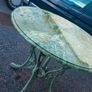 marble top cast iron table Image 8