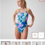 Speedo Starback Womens Swimsuit Green/Blue/Pink Image 6