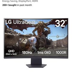 LG UltraGear Gaming Monitor 32GS60QC, 32" QHD 180Hz Curved 1000R
