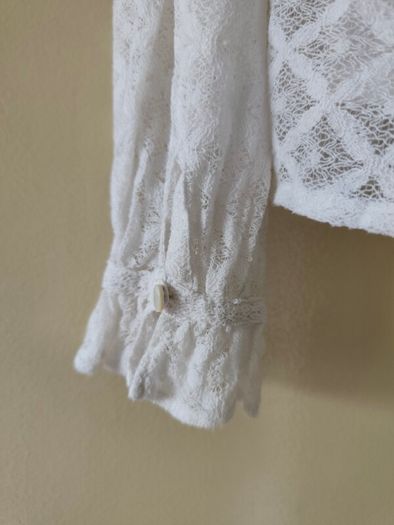 Sezane Gabbie lace blouse in ivory