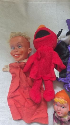 Collection of vintage hand puppets - various characters