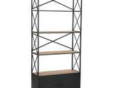 Bookcase Solid Firwood and Steel 80x32.5x180 cm