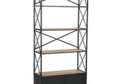 Bookcase Solid Firwood and Steel 80x32.5x180 cm