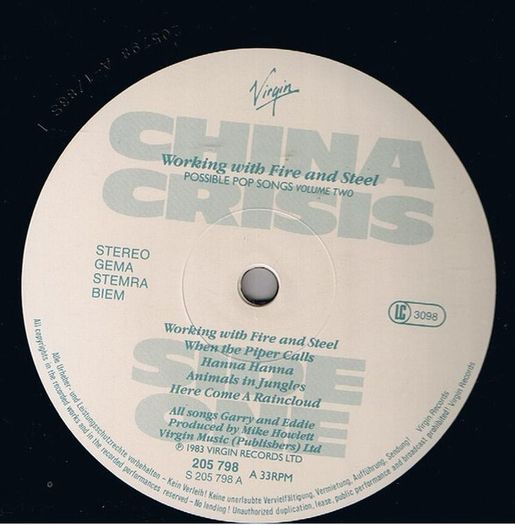 China Crisis  Working With Fire And Steel (Possible Pop Songs