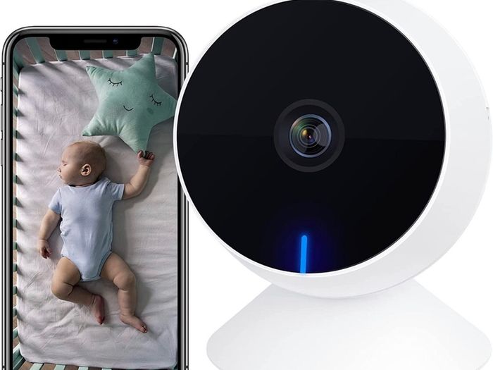 Wireless Video Baby Monitor, 2.4G WiFi 1080P Indoor Home Smart Security IP Camera for Pet/Dog/Puppy/Cat with Phone App, 2-Way Audio, Night Vision, Motion & Sound Detection, Work with Alexa