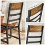 Set of 2, Chairs for Dining Room, Padded Seat, Steel Frame, Ergonomic Design for Living Room, Dining Room, Rustic Brown and Black Image 2