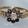Vintage 9ct Gold Sapphire & Diamond Ring 1.50g (Scrap or Repair) Image 9