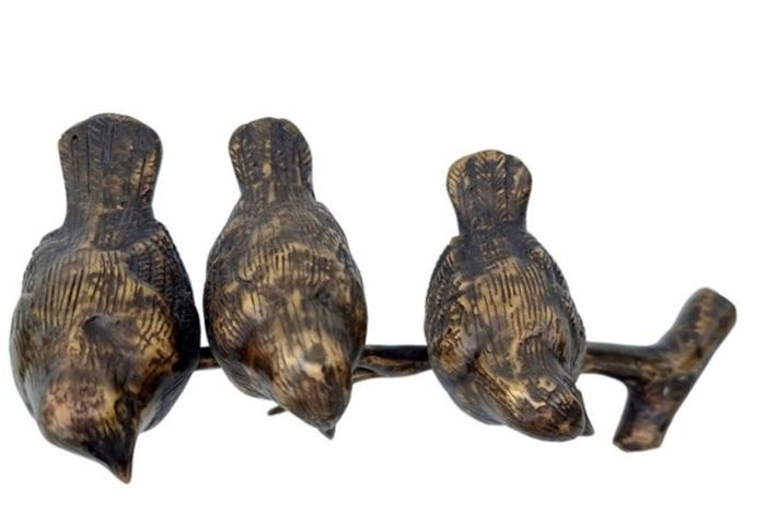 3 Sparrows On A Branch ( 21cm)- Bronze