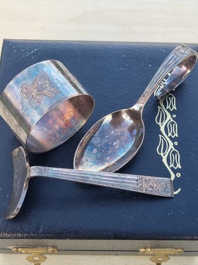 Vintage Silver Plated Christening set