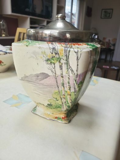 Vintage 1930s Royal Winton Grimwades 'Paradise' Biscuit Barrel