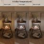 Side Table, Small Round Coffee Table with 3 Color LED Lights, End Table with 3 Tier Storage Shelves, Bedside Sofa Side Tables for Living Room Bedroom, Rustic Brown Image 6