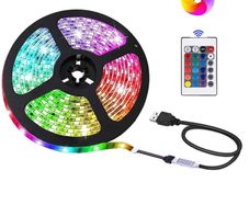 Strip Lights USB Powered SMD 5050RGB Colour Changing Lighting Strip with 24 Keys Remote Control DIY TV Backlight Indoor Decoration