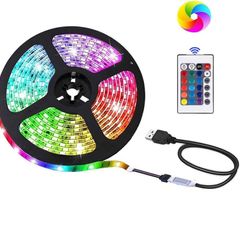Strip Lights USB Powered SMD 5050RGB Colour Changing Lighting Strip with 24 Keys Remote Control DIY TV Backlight Indoor Decoration