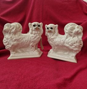 Antique Bo'ness Staffordshire Dogs