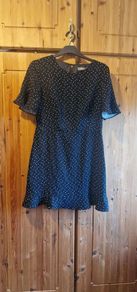 Oasis Black & White Spotted Dress