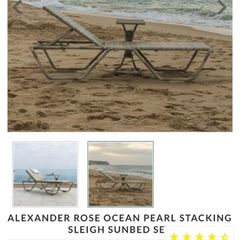 Alexander Rose ocean pearl adjustable stacking sleigh sunbed or lounger with Zara home topper