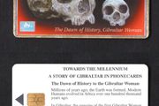 1999 Gibraltar 50 unit Dawn Of History , Bibraltar Woman (showing skulls) (Gemplus - GEM5 (Red)) Phonecard