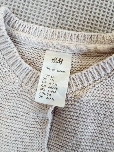 H&M All in One Brown Pram Suit with Ears 2-4 months & Knit Cardigan 4-6 months