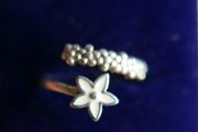 Vintage 925 Sterling Silver Plumeria Wrap Ring 2,2g