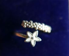 Vintage 925 Sterling Silver Plumeria Wrap Ring 2,2g