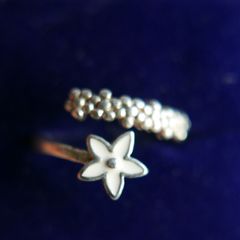 Vintage 925 Sterling Silver Plumeria Wrap Ring 2,2g