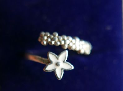 Vintage 925 Sterling Silver Plumeria Wrap Ring 2,2g