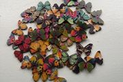 50 wooden Colorful butterfly shape buttons