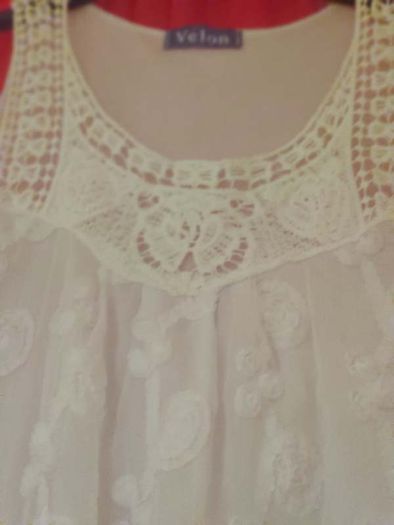 Velon white embroidered chiffon tunic size UK10 EU38 Postage included