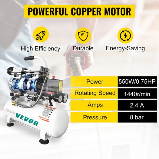 Silent Air Compressor 9/25/30L Portable Oil-free Air Compressor Pump Safe Solenoid Valve Workshop Repair Tire Inflation