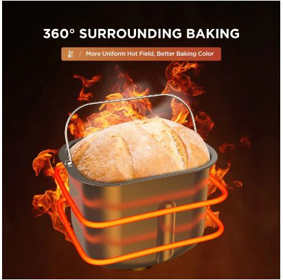 BRAND NEW Stainless Steel 1KG 15-in-1 Automatic Bread Maker 600W Programmable Bread Machine with 3 Loaf Sizes Fruit Nut Dispenser