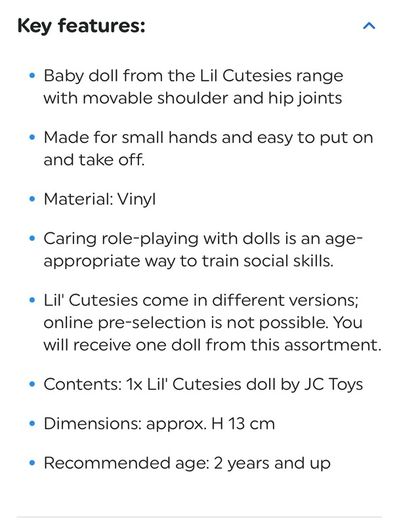 JC Toys Lil' Cutesies 13 cm Dino onesie doll EUC