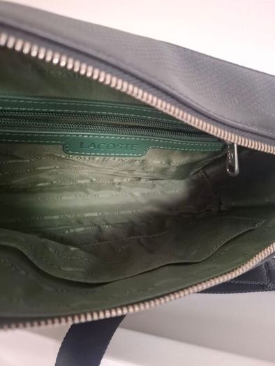 Lacoste Chantaco Pique Leather Reporter Bag