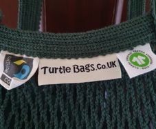 Green Turtle string shopping bag with neck pillow