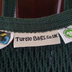 Green Turtle string shopping bag with neck pillow