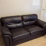 2 Brown Leather Couches Image 3