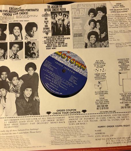 Jackie Jackson Original 1973 US Motown LP and Jackson Five Inner Sleeve