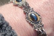 Stunning 19th Century Silver and Polished Agate bracelet