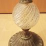Tall  Brass Base & Cut Glass Column Table Lamp with decorative sphere  Height 48 cm Image 4