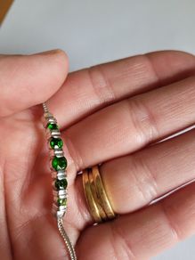 sterling silver bracelet genuine chrome diopside.