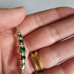 sterling silver bracelet genuine chrome diopside.