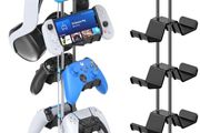 Controller Stand 4 Tiers with Headphone Holder for Desk, Universal Controller Holder Compatible with Xbox PS5 PS4 Nintendo Switch, Headset Hanger &amp; Desk Mounts for 8 Packs Controller