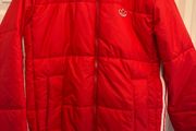 Red adidas jacket women size 8 -big fitting