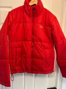Red adidas jacket women size 8 -big fitting