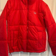 Red adidas jacket women size 8 -big fitting