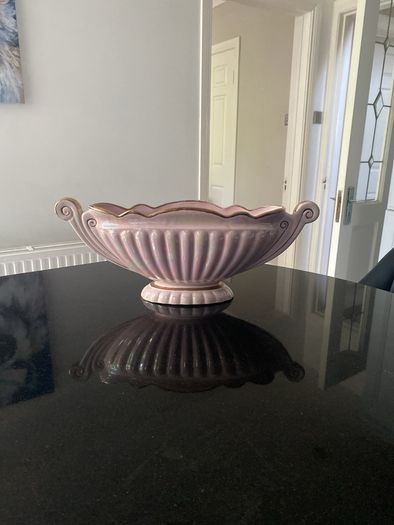 Large Sadler art Deco style  "Majestic" Pink Lustre Ware Gondola Mantle Vase