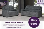 New 3+2 Grey Tora Fabric Sofa Range