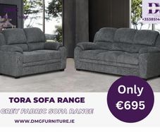 New 3+2 Grey Tora Grey Fabric Sofa Range