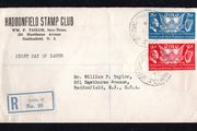 1939 Ireland US Constitutions (150th Anniversary) Commemorative Stamps First Day Cover (FDC) with Domhnach Broc (Donnybrook) Cancel and Dublin Registered label No 99. Noted multiple receiving cancel on the reverse.
