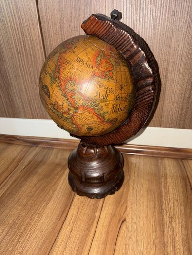Vintage Wooden Desk Globe