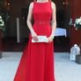 TY Ball / Debs Long Red Dress  Age 14-15 Image 2